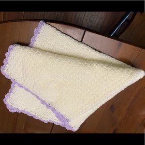 creme /lavender car seat/ stroller  blanket